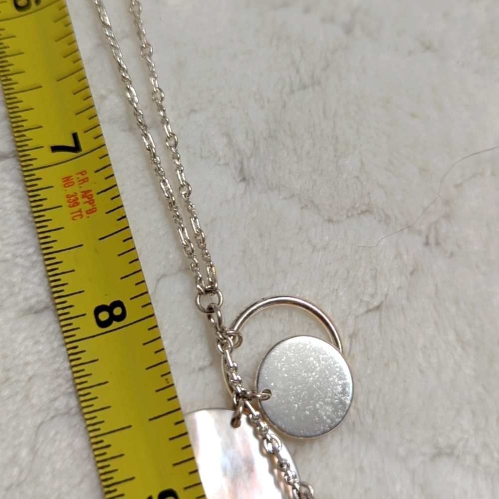 Vintage Nine West Silvertone and Faux Mother Of Pearl Jewelry Set - Picture 6 of 8
